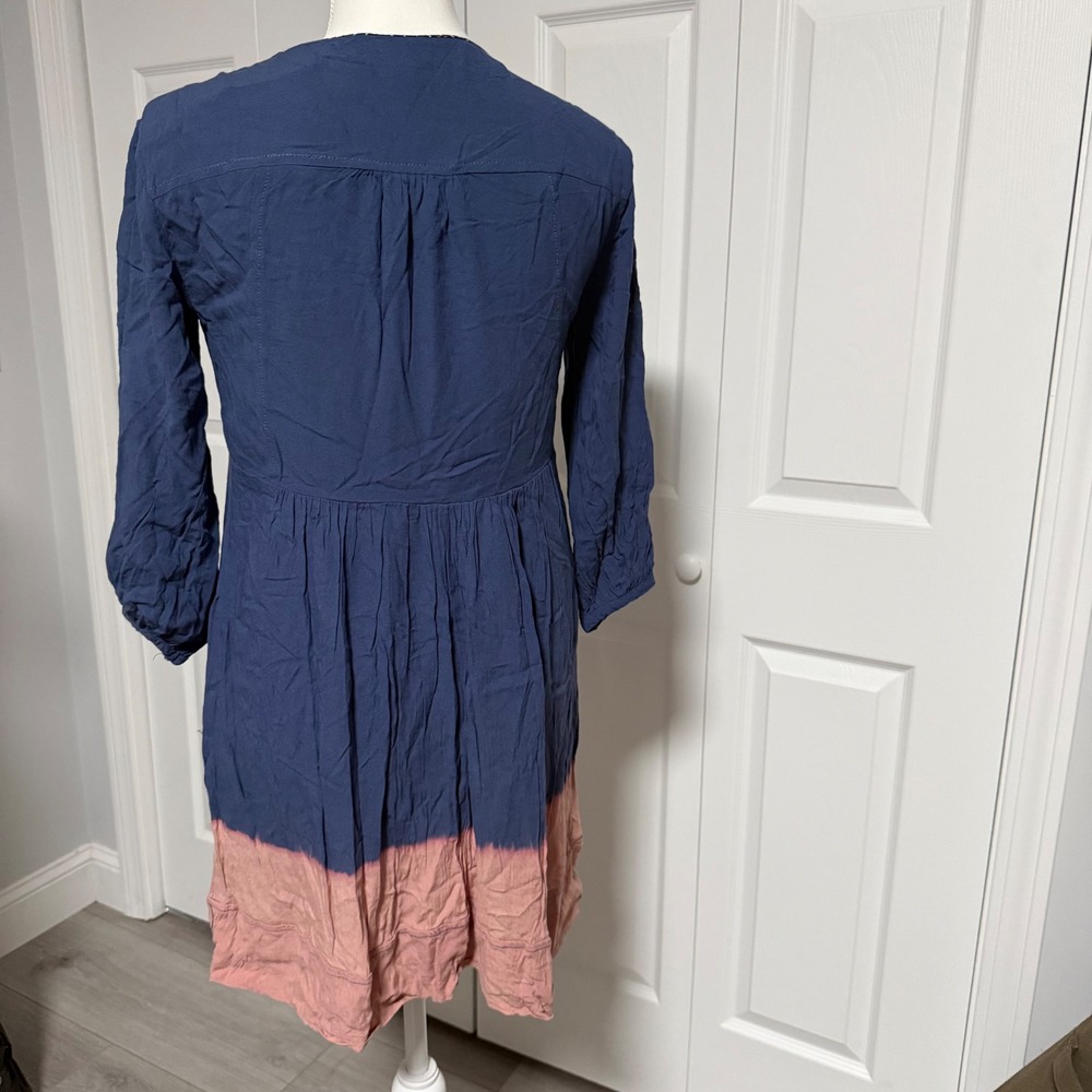 Anthropologie Holding Horses Mini Dress tie dye ombré tassel 2P fit and flare SM - Picture 3 of 11